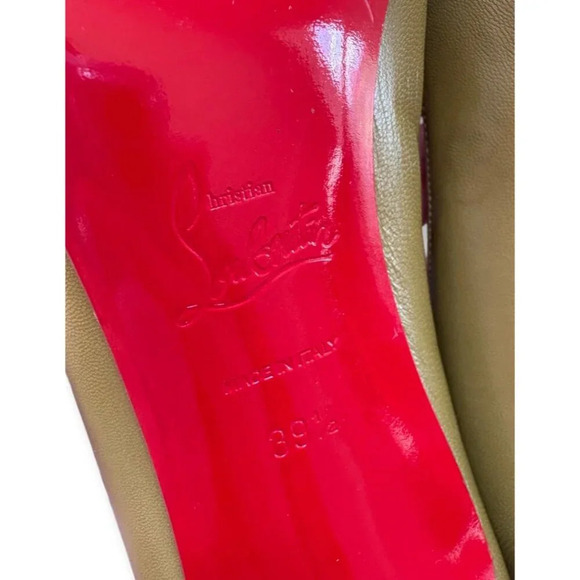 Christian Louboutin RARE Olive Green Cabo Pointed Pumps Jewelled Cap Toe EU 39.5 - Picture 11 of 15